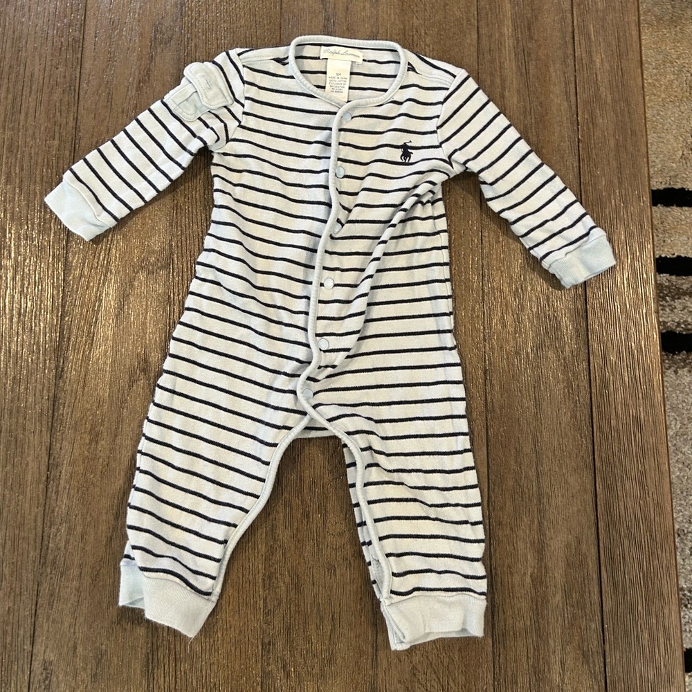 Ralph Lauren Baby Boy Striped Cotton Coverall